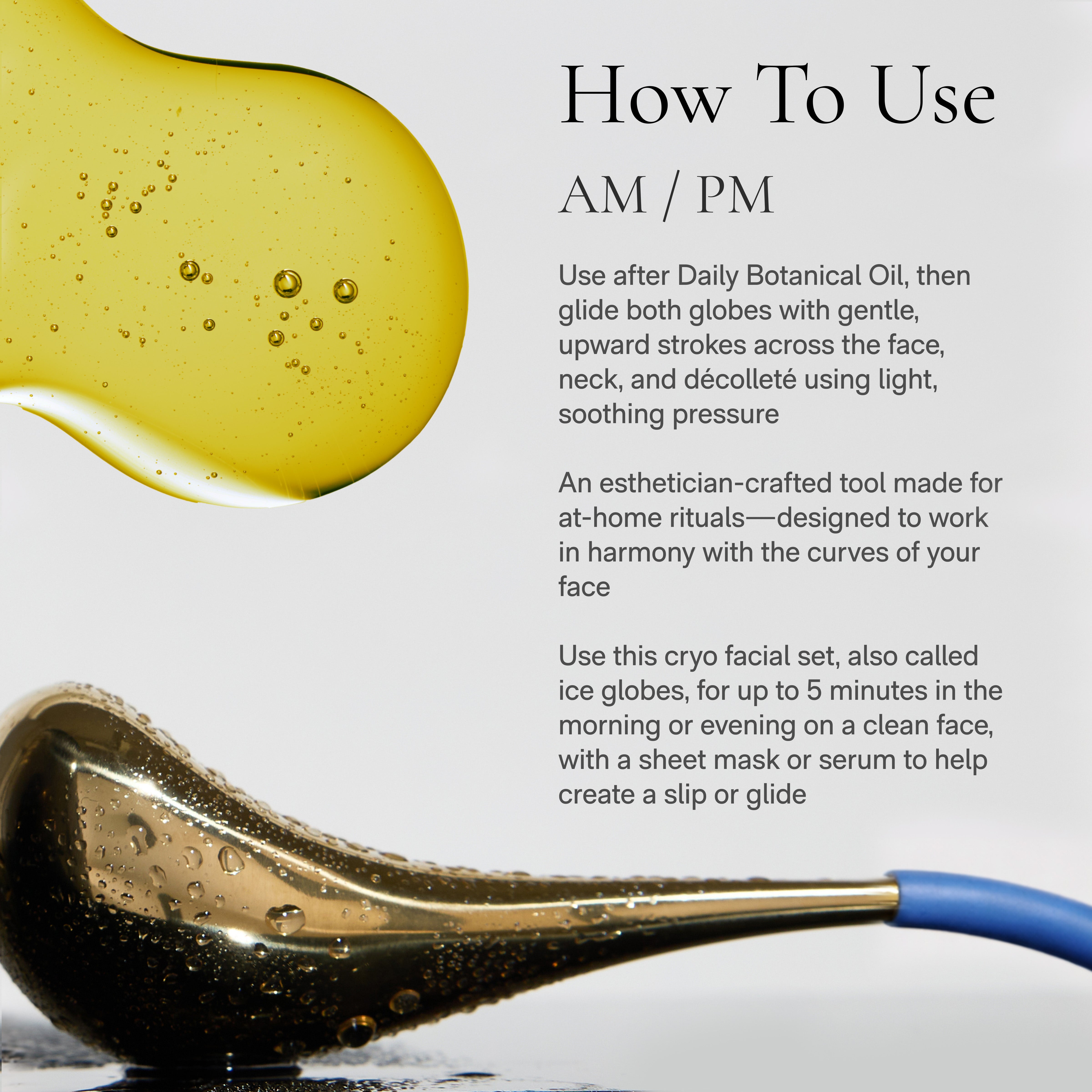 Gold Cryo Facial Set | Ice Freeze Face Tool