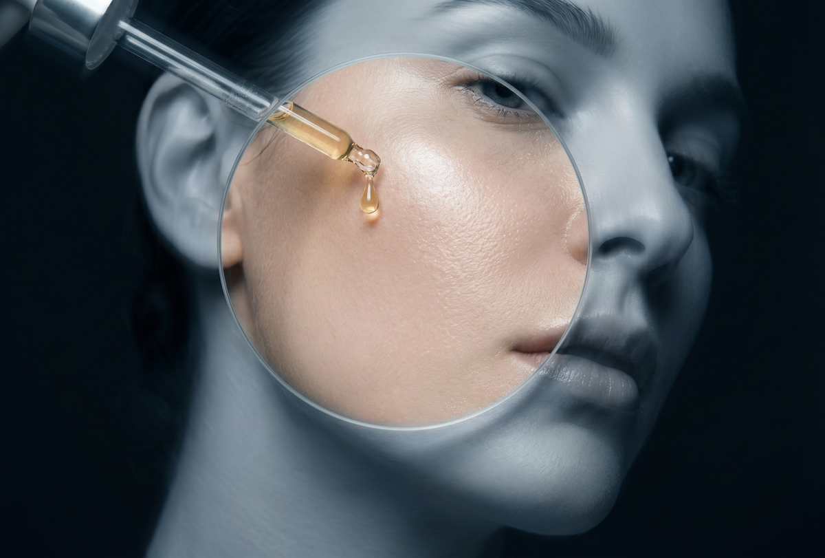 stem cell face serum on skin