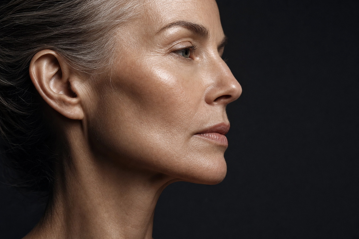 Elegant woman in profile