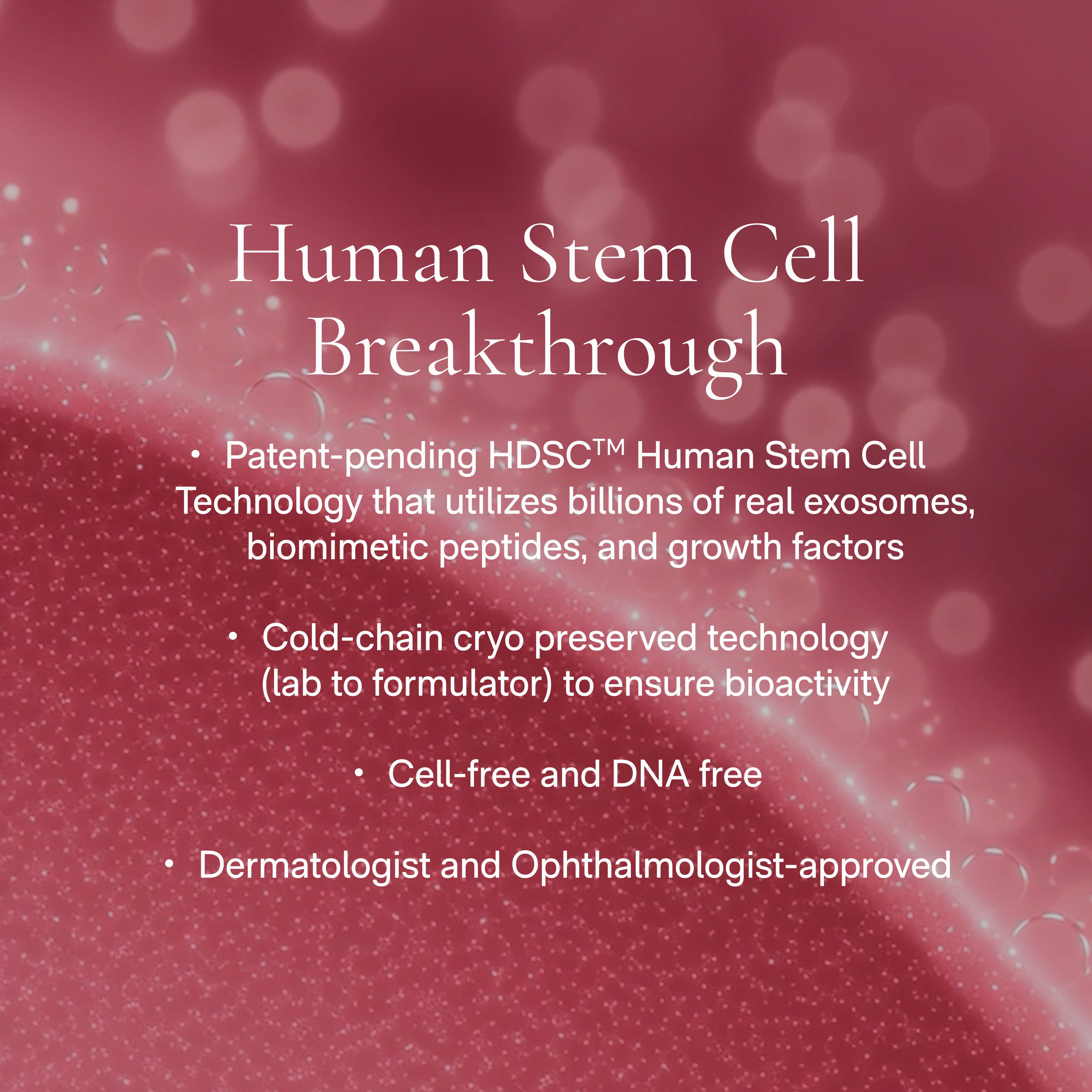 Advertisement for Human Stem Cell Breakthrough with text on a red background