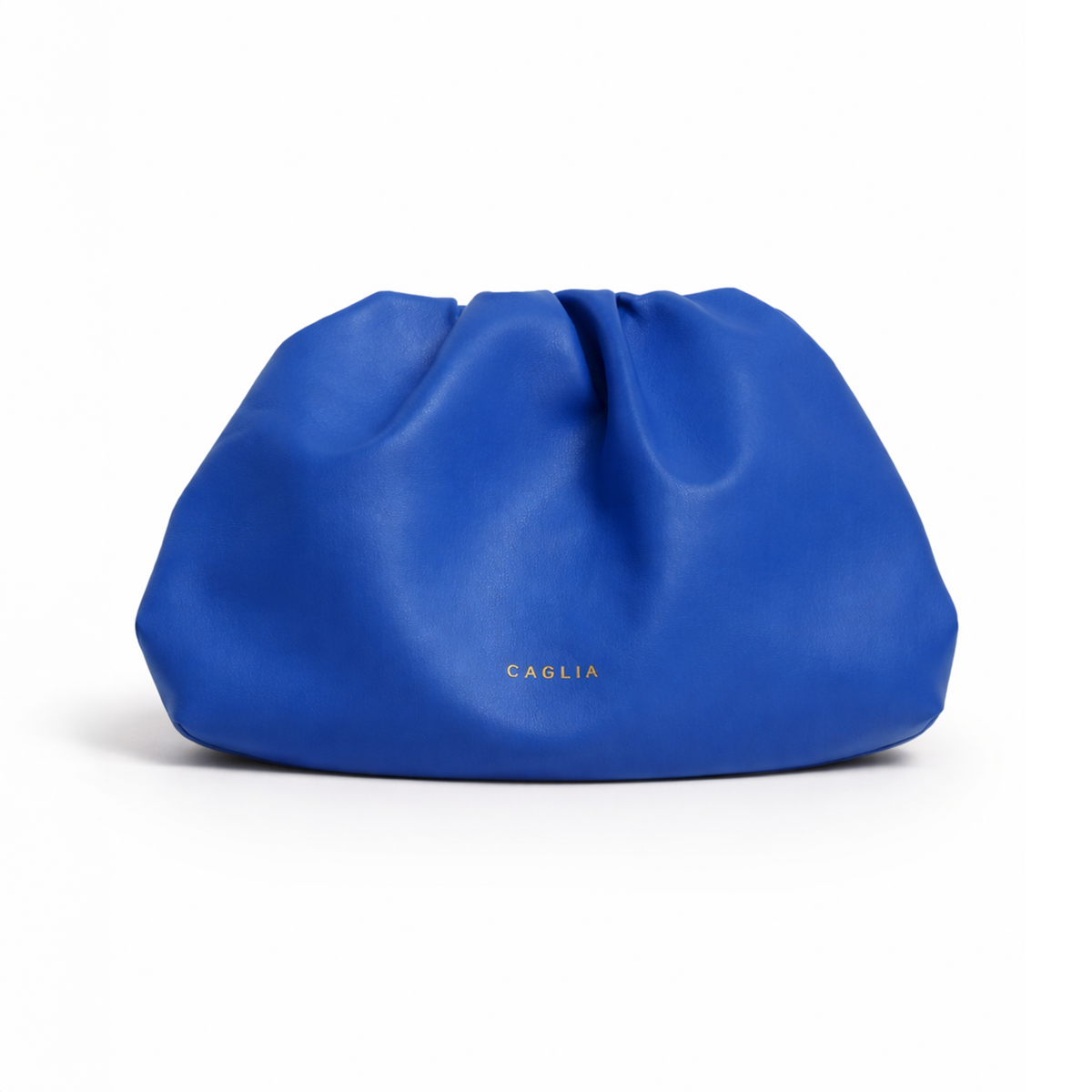 Vegan Lamb Skin Cosmetic Blue Bag